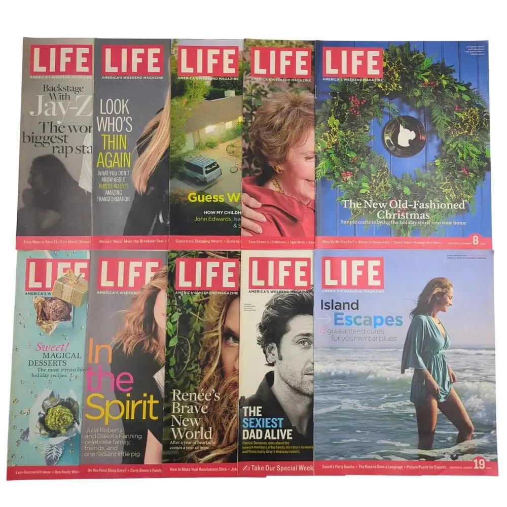 Life Weekend Magazine Lot 10 Issues 2006-07 Jay Z Patrick Dempsey Julia Roberts